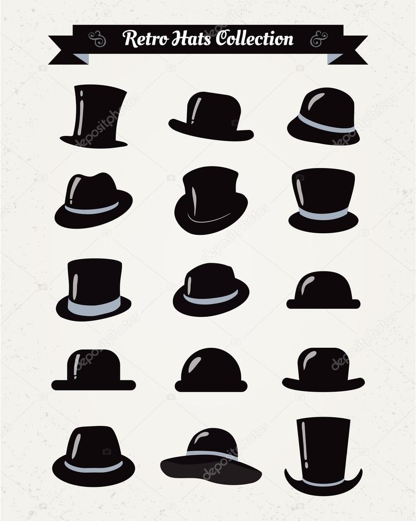 Hipster Retro Hats Vintage Icon Set — Stock Vector © OliaFedorovsky ...