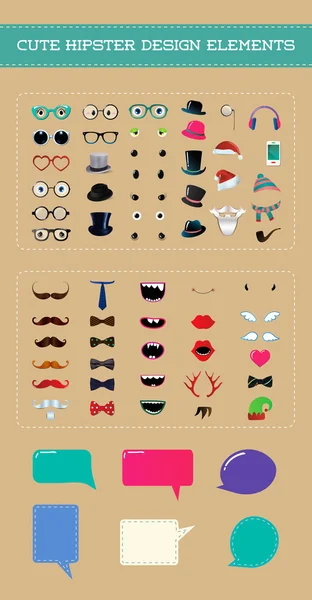 Schattig hipster stijl ontwerpset element — Stockvector