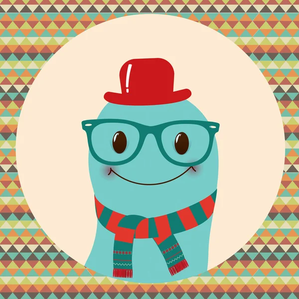 Hipster retro monster kaart ontwerp — Stockvector