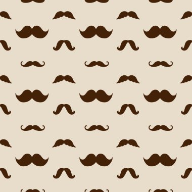 Hipster Mustaches Vector Seamless Pattern clipart