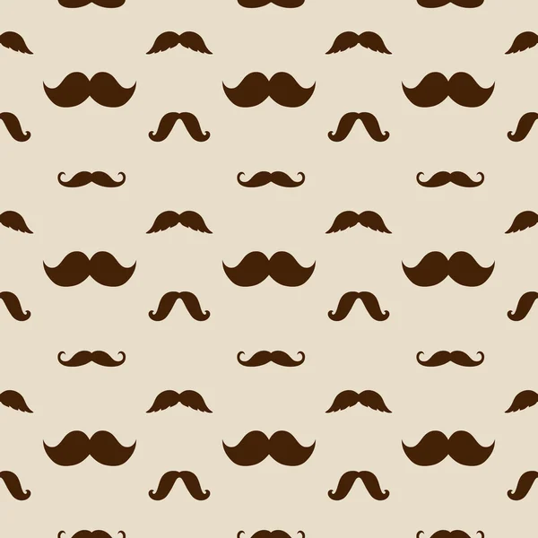 Hipster Mustaches Vector Seamless Pattern — Stock Vector