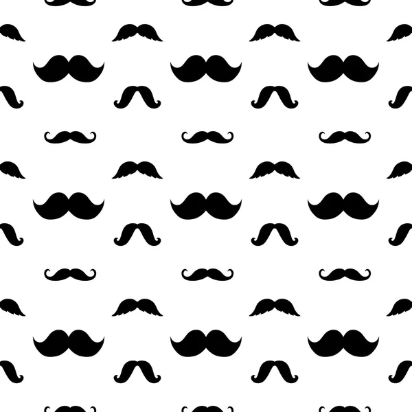 Hipster Mustaches Vector Seamless Pattern — Stock Vector