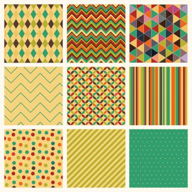 Dikişsiz retro geometrik hipster arka plan ayarlamak.