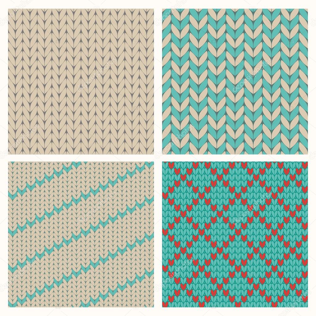 Set of seamless knitting patterns