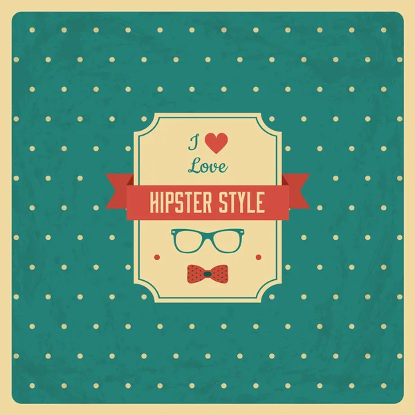 Vintage achtergrond met hipster label — Stockvector