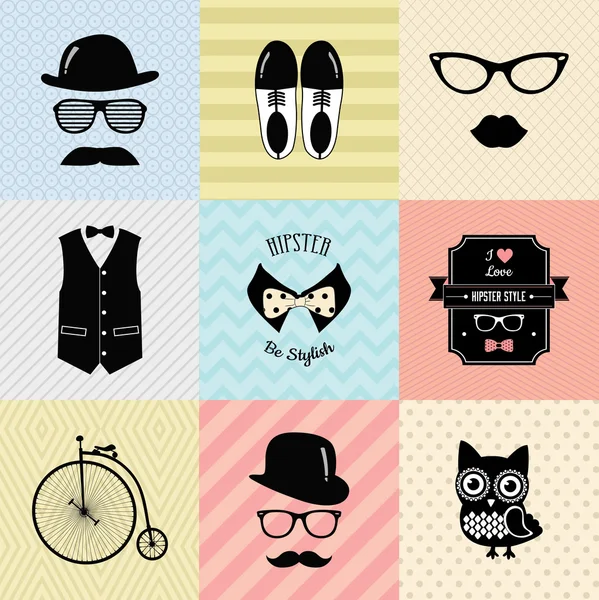 Hipster Vintage bonito fundo de moda — Vetor de Stock