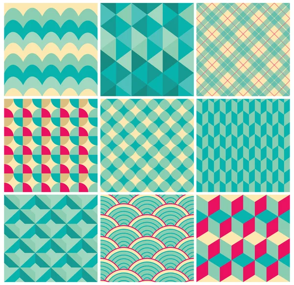 Vector Geometric Background Pattern Set — Stock Vector