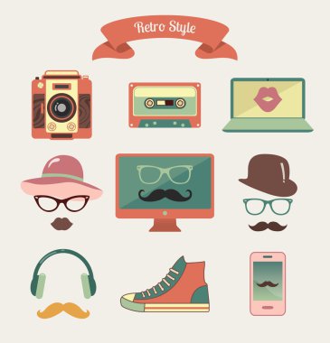 retro Vintage hipster stil Medya simgeler