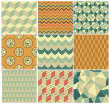Vintage geometrik arka plan deseni kümesi