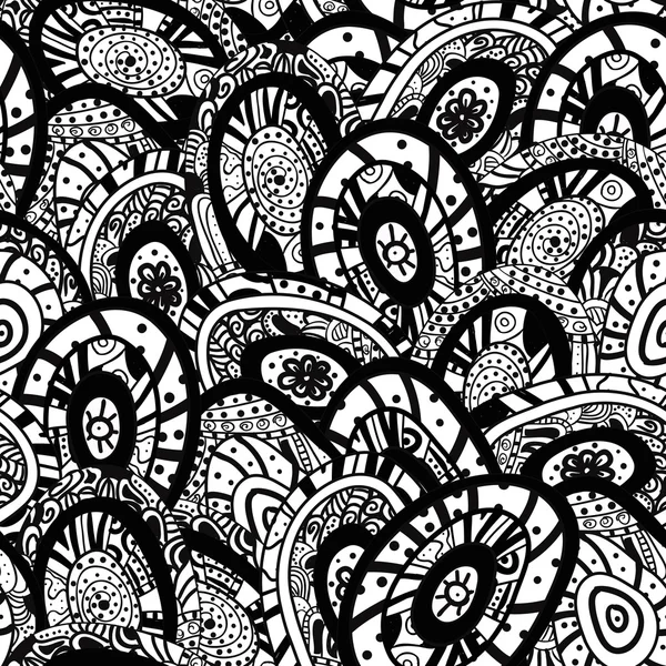 抽象的な手描きのシームレスな背景パターン — ストックベクタ