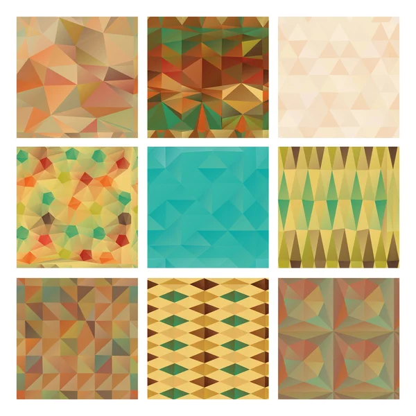 Triangolo sfondo Pattern Set, Texture — Vettoriale Stock
