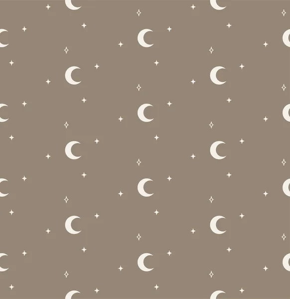 Fondo abstracto sin costura Patrón de color. Luna y estrella — Vector de stock