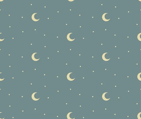 Abstrakcyjne tło Bezszwowy kolor szablonu. Księżyc i kropki — Wektor stockowy