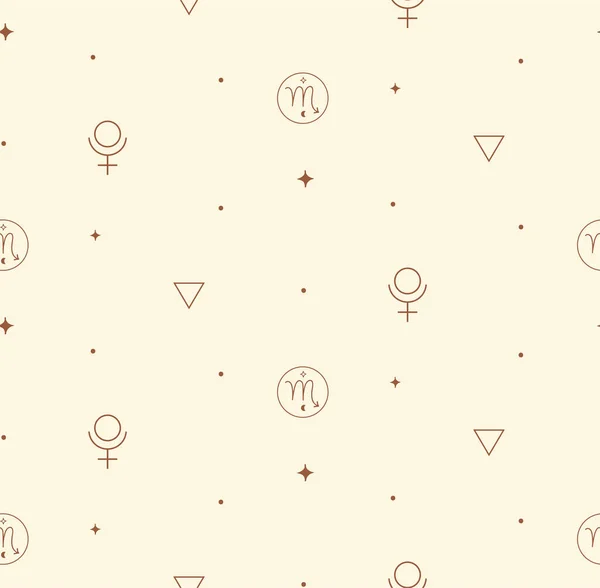 Zodiac Scorpio Background Seamless Pattern Mystic Spiritual Astrology Signs — Stok Vektör