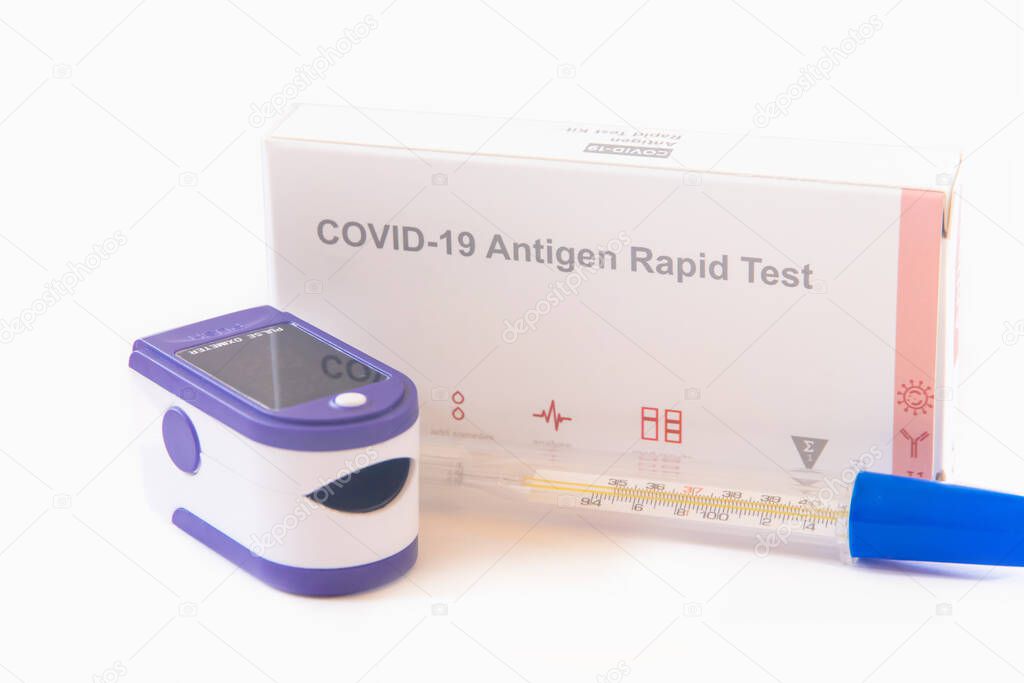 Patient examination equipment COVID-19, Prepare at home Isolate patients,oximeter,Thermometer,ATK test ki