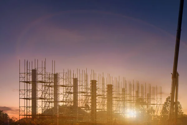 Braçadeira Tubo Andaimes Peças Local Construção Com Andaime Força Construção — Fotografia de Stock