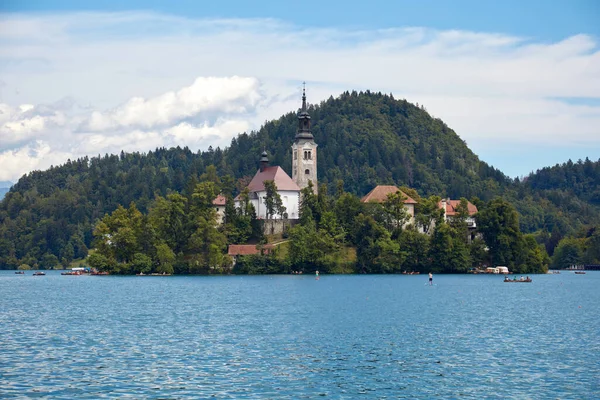 Lago Bled Destino Turístico Popular Eslovénia Europa — Fotografia de Stock