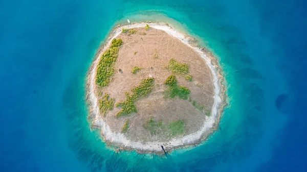 Vysoké Letecké Drone Pohled Jaderské Moře Krajiny Letní Sezóně — Stock fotografie