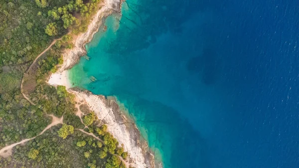 Alta Vista Aérea Drone Paisagem Mar Adriático Temporada Verão — Fotografia de Stock