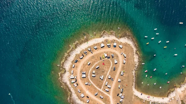 Vista Aérea Del Dron Costa Oceánica Temporada Turística Verano — Foto de Stock