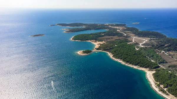 Vysoké Letecké Drone Pohled Jaderské Moře Krajiny Letní Sezóně — Stock fotografie