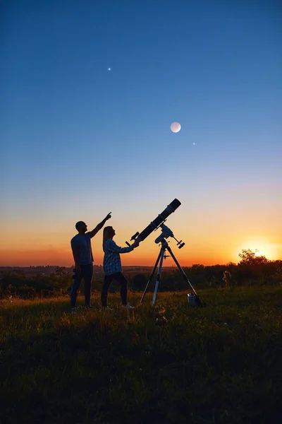 Coppia Stelle Insieme Telescopio Astronomico — Foto Stock