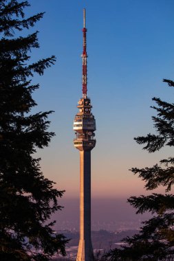Belgrad ve Sırbistan 'ın sembolü Dağ Avala iletişim kulesi.