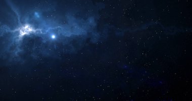 Samanyolu yıldızları ve yıldızlı gökyüzü. 3B illüstrasyon.