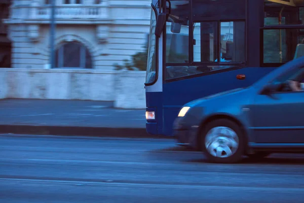 Bus public transportation in Budapest, Hungary.