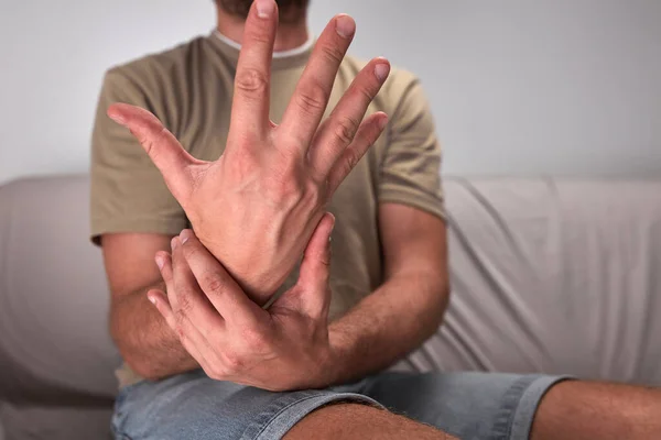 Adult Man Hand Wrist Pain — Stock Photo, Image