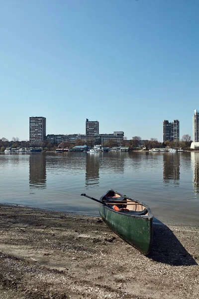 Вид Земун Белград Сербия Пляжа Лидо Реки Дунай — стоковое фото