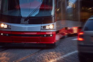 Çek Cumhuriyeti Praha 'da tramvay toplu taşımacılığı.