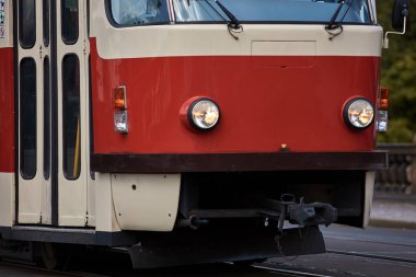 Çek Cumhuriyeti Praha 'da tramvay toplu taşımacılığı.