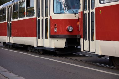 Çek Cumhuriyeti Praha 'da tramvay toplu taşımacılığı.