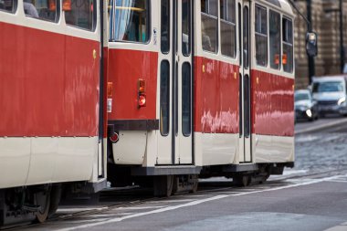 Çek Cumhuriyeti Praha 'da tramvay toplu taşımacılığı.