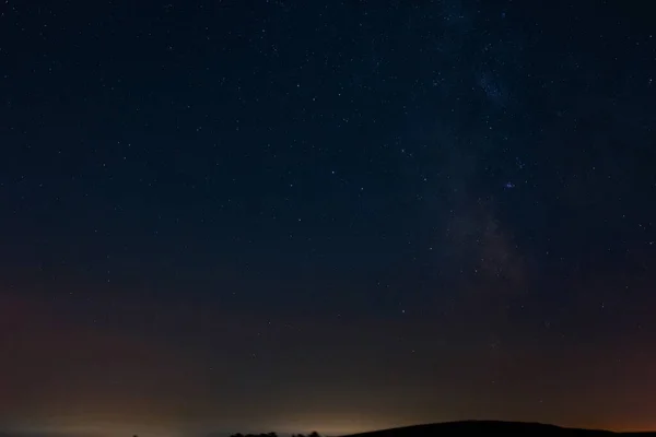 Vía Láctea Estrellas Con Paisaje Rural — Foto de Stock