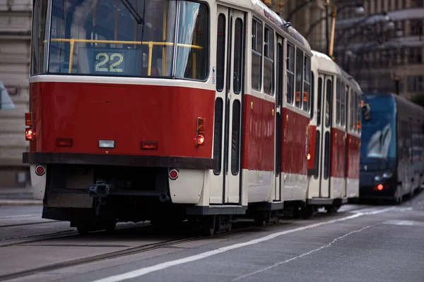Çek Cumhuriyeti Praha Tramvay Toplu Taşımacılığı — Stok fotoğraf