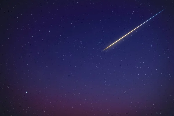 Hvězdy Meteoritická Stezka Večerní Obloze — Stock fotografie