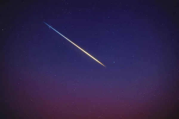 Csillagok Meteor Nyomok Esti Égbolton — Stock Fotó