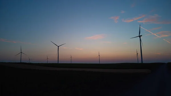 Parc Éolien Turbines Pour Production Électricité Verte — Photo