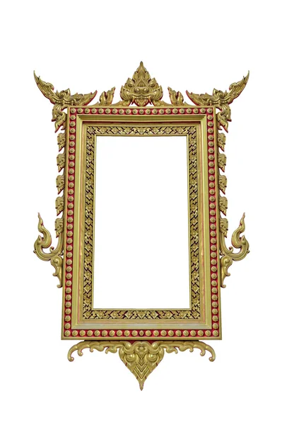 タイ古代の芸術の白い背景で隔離のフレーム. ストック画像