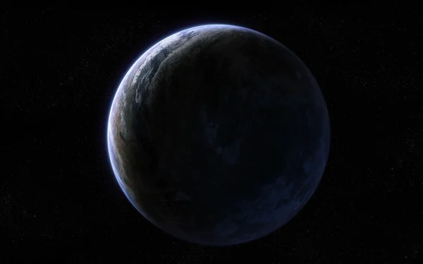 Vue orbitale sur une planète extraterrestre semblable à la Terre — Photo