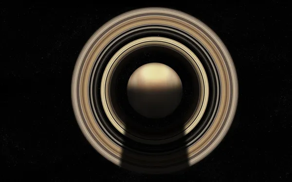 Gas giant with planetary rings — Stock Photo, Image