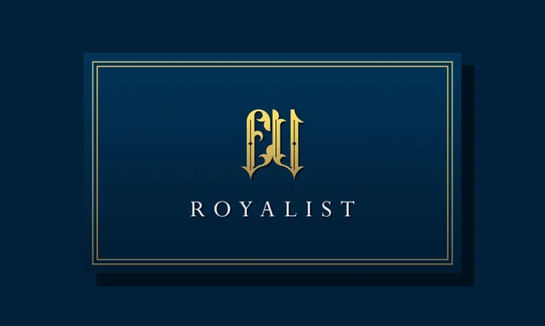 Royal Vintage Intial Lettre Logo Logo Incorporer Avec Caractère Luxe — Image vectorielle