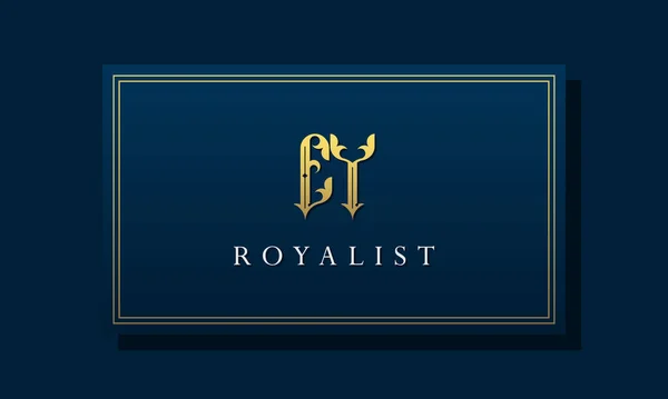 Royal Vintage Intial Letter Logo Logo Łączy Się Luksusowym Krojem — Wektor stockowy