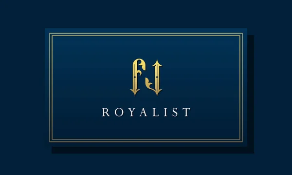 Royal Vintage Lettre Intiale Logo Logo Incorporer Avec Caractère Luxe — Image vectorielle