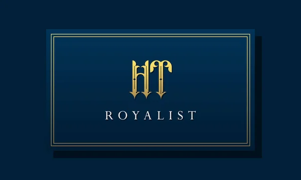 Royal Vintage Intial Letter Logo Logo Łączy Się Luksusowym Krojem — Wektor stockowy