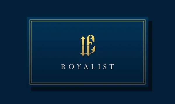 Royal Vintage Lettre Intiale Logo Logo Incorporer Avec Caractère Luxe — Image vectorielle