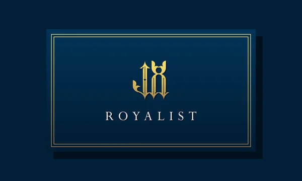 Royal Lettre Originale Vintage Logo Logo Incorporer Avec Caractère Luxe — Image vectorielle