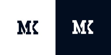 Yaratıcı soyut MK logosu. Bu logo, yaratıcı bir şekilde soyut yazı karakterine sahip. Hangi şirket ya da markanın başlattığı bu başlangıç noktası için uygun olacaktır..